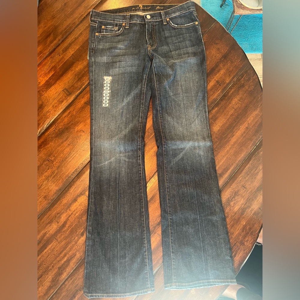 7 For All Mankind Dark Indigo Flare Jeans